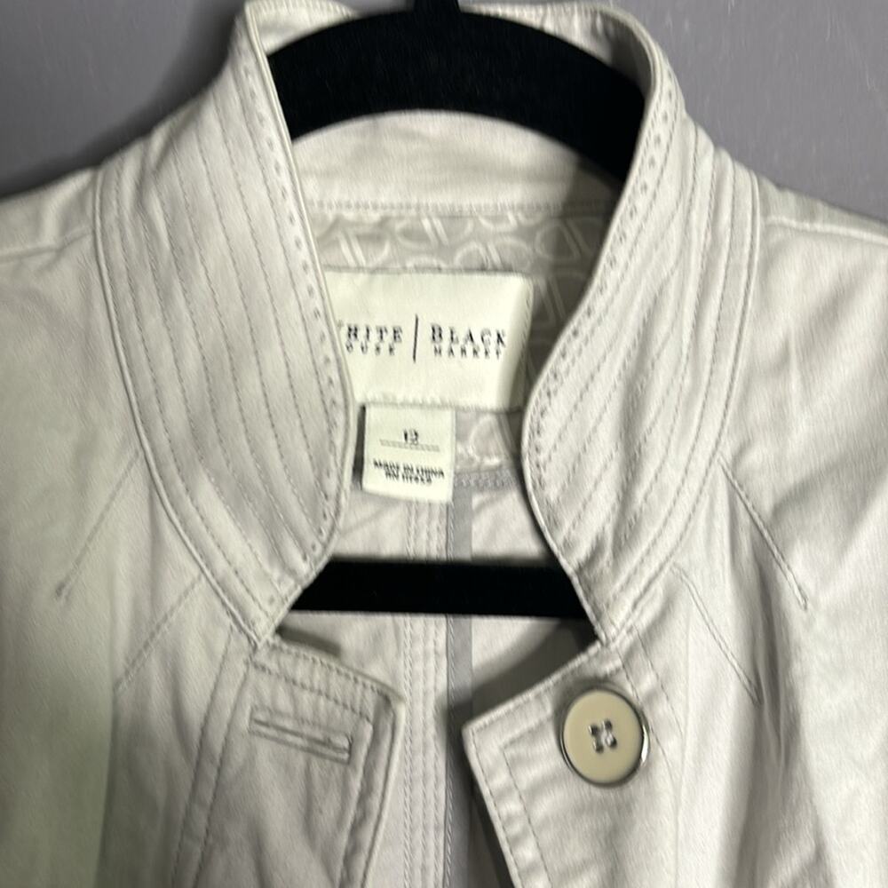White House Black Market Cream Button-Front Blazer Jacket - Picture 2 of 7